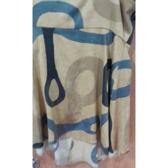 Simply Vera Wang GOLD/ BLUES Tank Top Size 6 Womens 1/2 Zip Side  VERY PRETTY - Picture 8 of 11